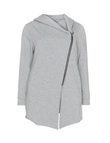 Yoona Asymmetric zip-up  Grey / Mottled