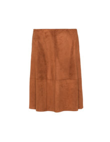 Samoon A-line faux suede skirt Orange