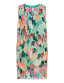 annalisa Printed chiffon dress  Green / Multicolour