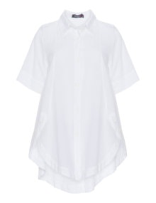 Kekoo Distressed effect longline shirt White