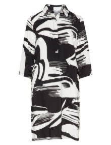 Yoona Printed shirt dress Black / Cream