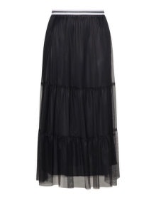 Marina Rinaldi Sport Tiered tulle skirt Black