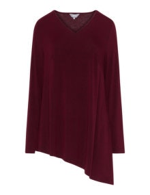 Yoona Asymmetric jersey top Bordeaux-Red / Mottled