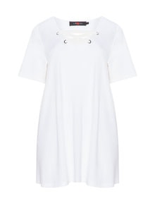 Sallie Sahne Eyelet detail jersey t-shirt White