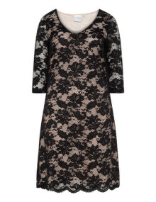 Junarose Knee-length lace dress Black / Beige