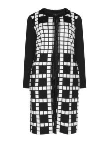 Tia Dresses Geometric print jersey jacket Black / White