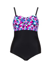 Cactus Graphic print swimsuit Black / Multicolour