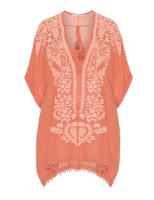 Mat Print tunic  Orange