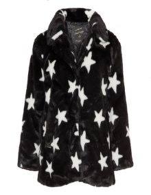 Mat Star print faux fur jacket  Black / White