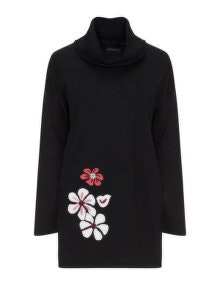 Verpass Floral rollneck jumper Black / Cream