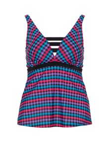 Cactus Check print tankini Black / Multicolour