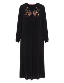 Marina Rinaldi Sport 2-in-1 embroidered maxi dress Black / Multicolour