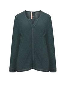 Frapp Wash-out long sleeve top Green