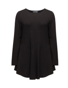 Doris Streich Long sleeved A-line top Black