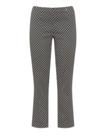 Robell Slim fit jacquard trousers Black / Cream