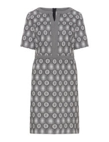 Karin Paul Mixed pattern shift dress Black / White