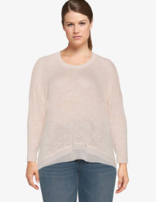 Maxima Chiffon insert sweater Pink