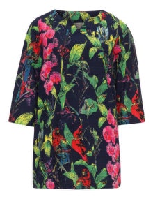 Isolde Roth Tropical print linen-blend tunic  Dark-Blue / Multicolour