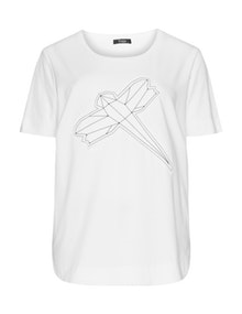 Frapp Dragonfly motif t-shirt White / Dark-Blue