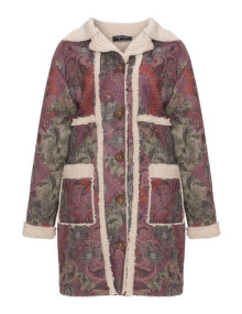 Vincenzo Allocca Patterned faux shearling coat Multicolour / Beige