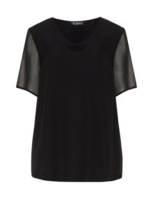 Verpass Jersey and chiffon top Black