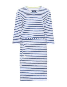 Frapp Striped jersey dress White / Blue