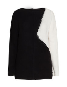 Frapp Colour block jumper Black / Ivory-White