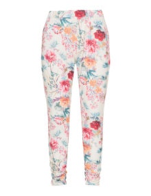 Zhenzi Tapered floral trousers Ivory-White / Multicolour