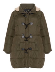 Mat Quilted duffel coat Khaki-Green