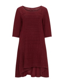 Grizas Dipped hem dress  Dark-Red