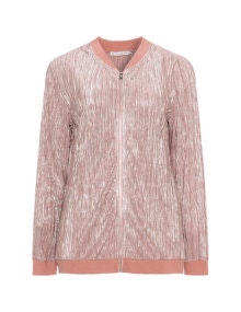 Studio Metallic plisse bomber jacket  Pink