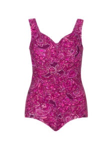 Maxine of Hollywood Paisley print swimsuit  Purple / Pink