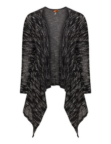 Aprico Marl waterfall cardigan Black / Cream