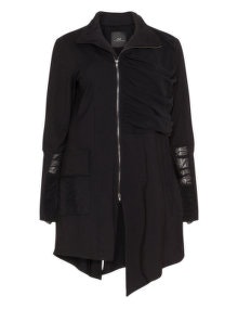 NÖR Ruffle detail asymmetric jacket  Black