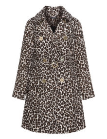 Manon Baptiste Animal print trenchcoat  Beige / Black