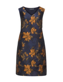 Manon Baptiste Floral jacquard dress Dark-Blue / Orange