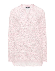 Frapp Printed silky blouse White / Pink