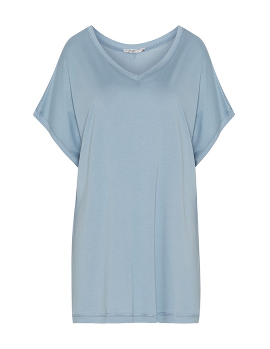 Mat V-neck t-shirt Light-Blue