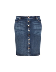 Ashley Graham for Marina Rinaldi Denim pencil skirt Light-Blue