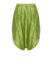 Boheme Linen blend cocoon cropped trousers Green