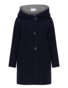 Civas Hooded wool coat Dark-Blue / Light-Grey