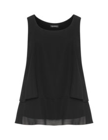 Verpass Sleeveless layered chiffon top Black