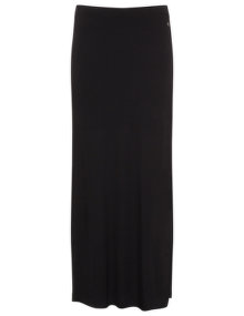 Open End Side slit maxi skirt Black