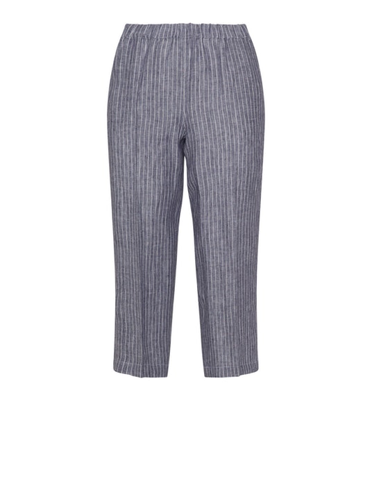 Persona Cropped linen trousers Blue / White