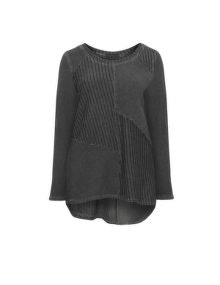 Kekoo Cotton patchwork sweatshirt Anthracite / Black