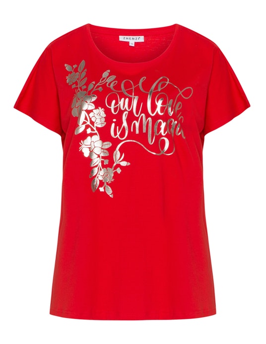 Zhenzi Printed top  Red / Silver