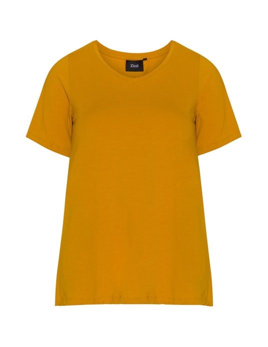 Zizzi Basic V-neck top  Yellow