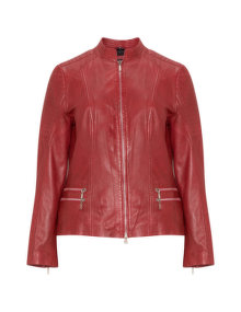 Jo and Julia Leather biker jacket Red