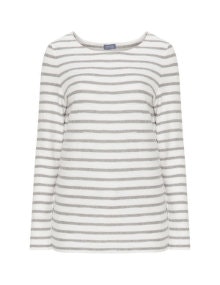Samoon Striped sweatshirt Silver / Cream