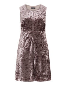 Manon Baptiste Sleeveless velvet dress Taupe-Grey